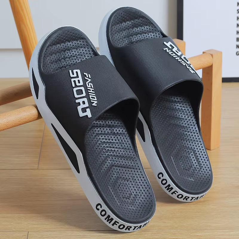 Slippers for Men Worn Externally Summer Trendy Flip Flops Bathroom Non-Skid Indoor and Home Sandals for Men Women Couple Shoes