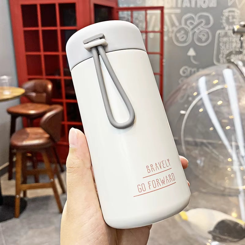 270Ml Portable Stainless Steel Thermos Mug with Rope Leak-Proof Vacuum Flask Girls Thermal Water Bottle Thermocup