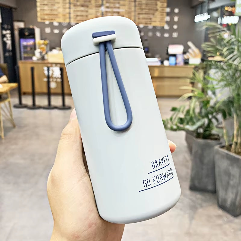 270Ml Portable Stainless Steel Thermos Mug with Rope Leak-Proof Vacuum Flask Girls Thermal Water Bottle Thermocup
