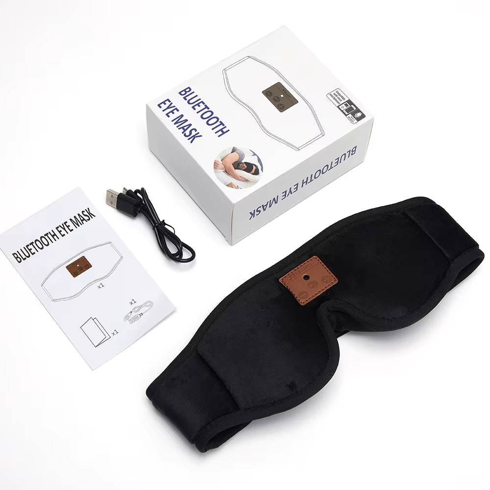 Sleep Headphones 3D Sleeping Mask Earphones Bluetooth Wireless Music Eye Mask Blindfold Sleep Aid Eye Shade Block Light Eyepatch
