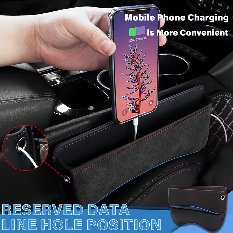 Suede Car Seat Side Storage Pocket for Car Seat Gap Filler Organizer Box Leather Car Crevice Stowing Tidy Interior Parts