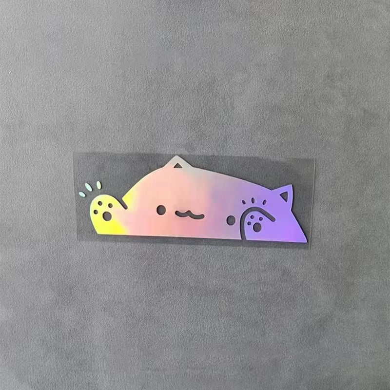 Cute Cat Car Stickers Covering Scratches Car Decoration Window Stickers Laser Car Window Sticker Wall Decor Truck Vehicle