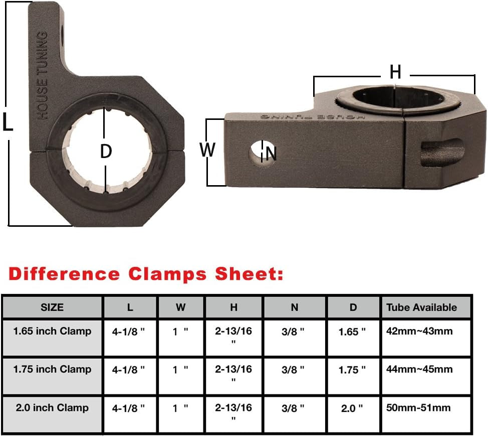 Roll Bar Clamps 1.75 Inch-Pack 4 Tube Clamp Bracket 1 3/4 Inch Roll Bar Mounting Brackets for UTV Truck Light Mount (1.75"-Clamp Mount Kit)