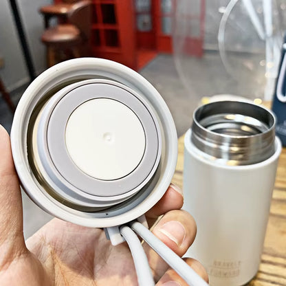 270Ml Portable Stainless Steel Thermos Mug with Rope Leak-Proof Vacuum Flask Girls Thermal Water Bottle Thermocup