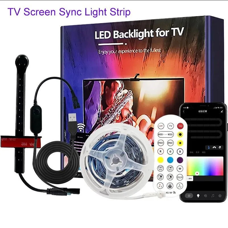 RGBIC TV Backlight Strip with AR Color Gamut Sensor App Control Can Capture Part of the Color on the Screen 16.4FT/65-85 TV