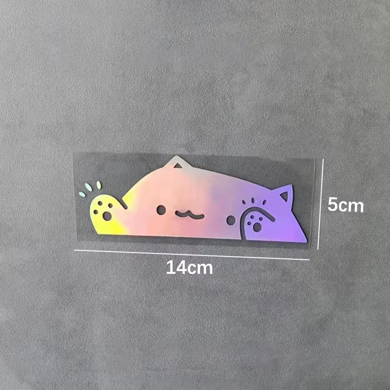 Cute Cat Car Stickers Covering Scratches Car Decoration Window Stickers Laser Car Window Sticker Wall Decor Truck Vehicle