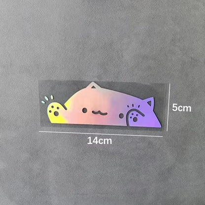 Cute Cat Car Stickers Covering Scratches Car Decoration Window Stickers Laser Car Window Sticker Wall Decor Truck Vehicle