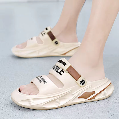 Fashion Men Outdoor Sandals Slippers Beach Comfortable Thick Sole Clogs Men Casual Shoes Garden Shoes Men Women Beach Sandals