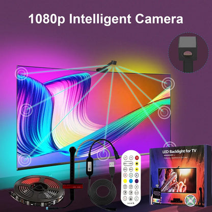 RGBIC TV Backlight Strip with AR Color Gamut Sensor App Control Can Capture Part of the Color on the Screen 16.4FT/65-85 TV
