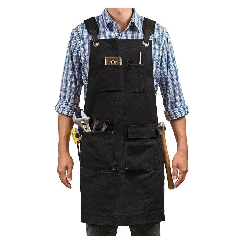 Apron Thick Canvas Maintenance Worker Apron Woodworker Electrician Garden Workwear Apron