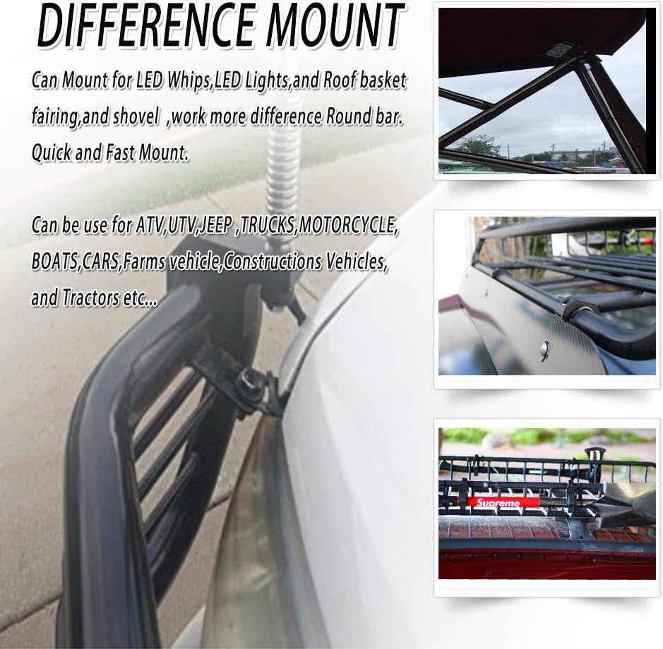 Roll Bar Clamps 1.75 Inch-Pack 4 Tube Clamp Bracket 1 3/4 Inch Roll Bar Mounting Brackets for UTV Truck Light Mount (1.75"-Clamp Mount Kit)