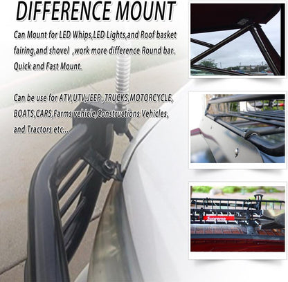 Roll Bar Clamps 1.75 Inch-Pack 4 Tube Clamp Bracket 1 3/4 Inch Roll Bar Mounting Brackets for UTV Truck Light Mount (1.75"-Clamp Mount Kit)