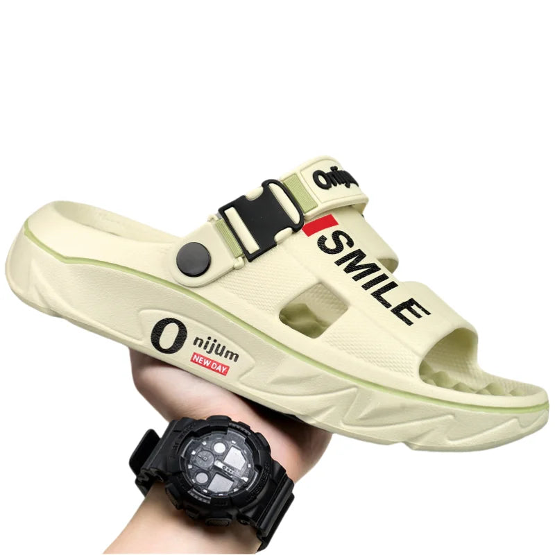 2025 New Men'S Massage Slippers Indoor Outdoor Sandals Beach Comfortable Soft Slides Clogs Casual Shoes Men Women Home Slippers