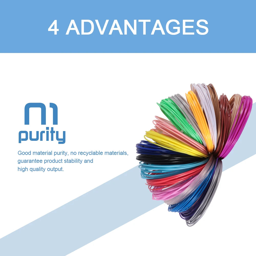 5M 20 Colors 3D Pen Refills Pla 3D Pen Printing Cables 3D Printer Filament Printing Materials High Precision Printer Cable