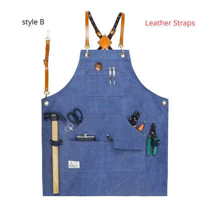 Apron Thick Canvas Maintenance Worker Apron Woodworker Electrician Garden Workwear Apron