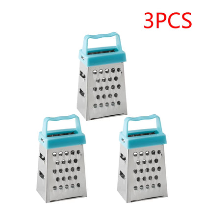 Stainless Steel Mini Four-Sided Grater Planer Non-Slip Handle Multifunctional Peel Cutter Fruit Ginger Garlic Grater Kitchen