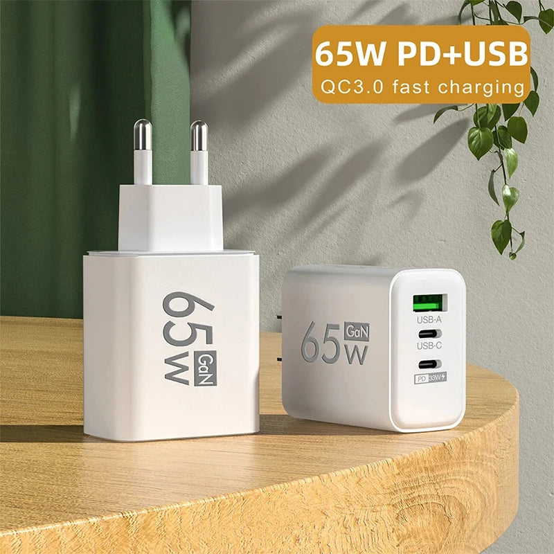 Gan Fast Charging USB Type C Charger PD 3.0 Quick Charge Wall for Phone Adapter for Iphone 15 Xiaomi Huawei Samsung Oneplus
