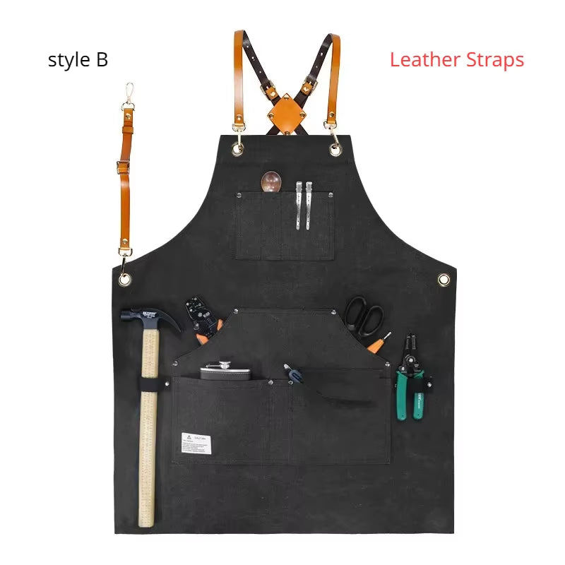 Apron Thick Canvas Maintenance Worker Apron Woodworker Electrician Garden Workwear Apron