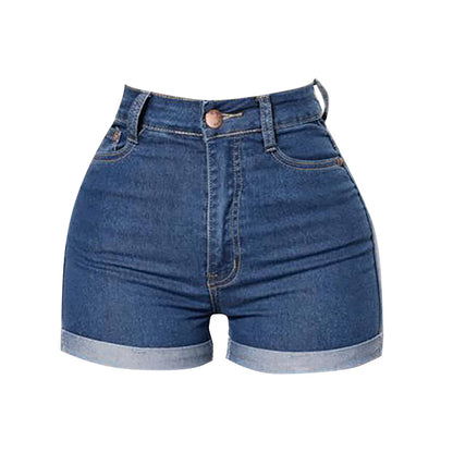 Sexy Denim Shorts Women Wrapped Hip High Waist Slim Short Trousers Women Rolled up Short Jeans American Retro plus Size Hotpants
