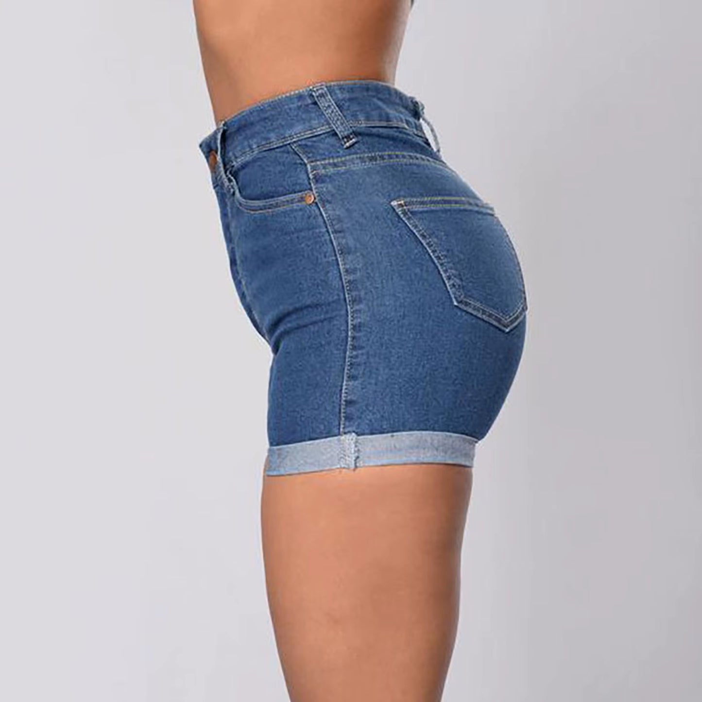 Sexy Denim Shorts Women Wrapped Hip High Waist Slim Short Trousers Women Rolled up Short Jeans American Retro plus Size Hotpants