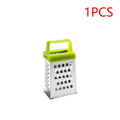 Stainless Steel Mini Four-Sided Grater Planer Non-Slip Handle Multifunctional Peel Cutter Fruit Ginger Garlic Grater Kitchen