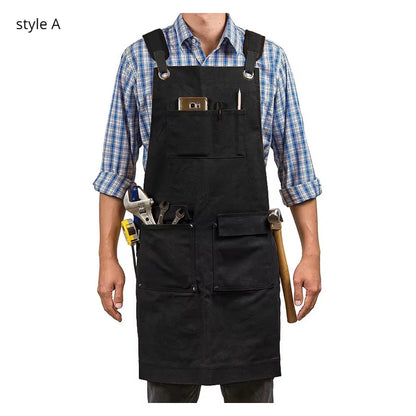Apron Thick Canvas Maintenance Worker Apron Woodworker Electrician Garden Workwear Apron