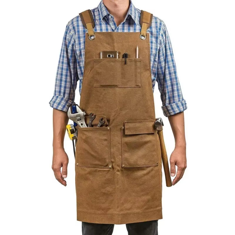Apron Thick Canvas Maintenance Worker Apron Woodworker Electrician Garden Workwear Apron