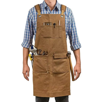 Apron Thick Canvas Maintenance Worker Apron Woodworker Electrician Garden Workwear Apron