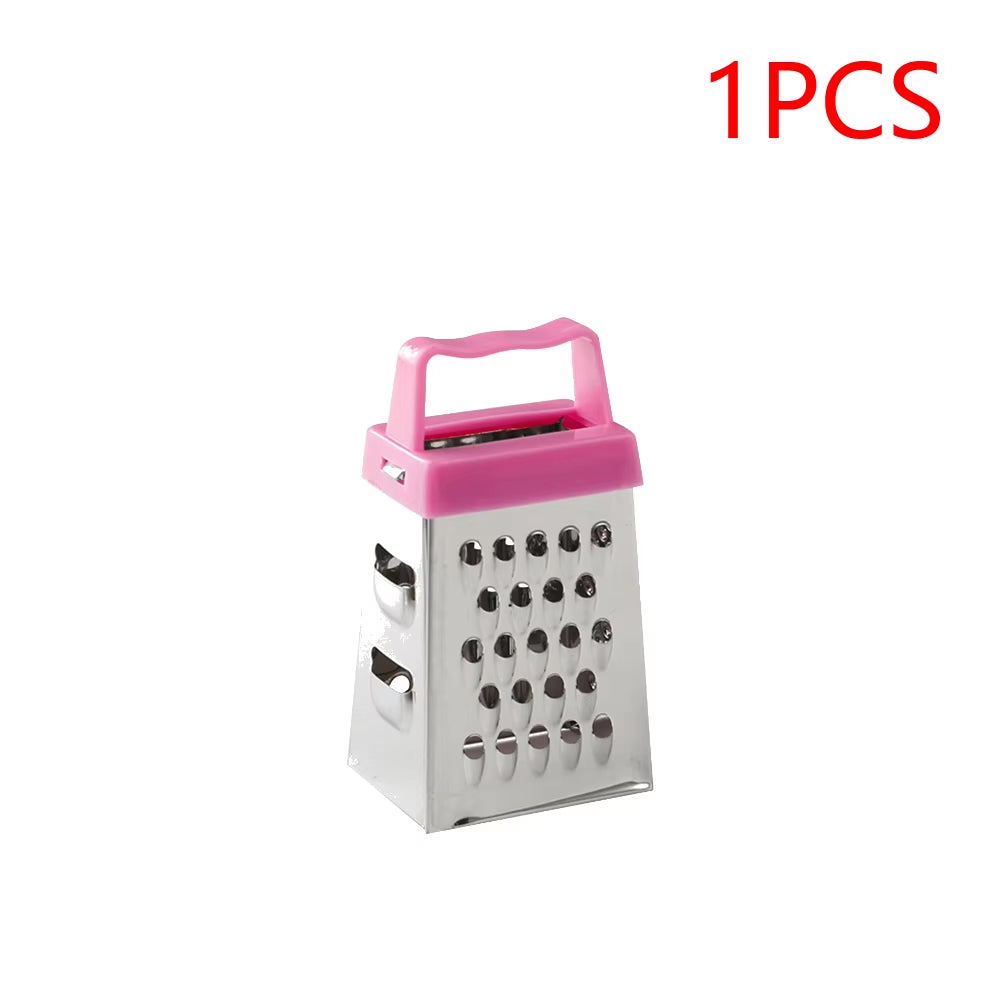 Stainless Steel Mini Four-Sided Grater Planer Non-Slip Handle Multifunctional Peel Cutter Fruit Ginger Garlic Grater Kitchen