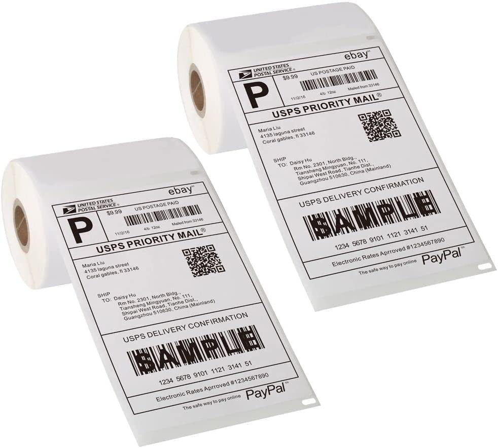 [2 Rolls, 440 Labels] 4”X 6” Postage Thermal Shipping Labels Compatible with Dymo 4XL 1744907 Labelwriter