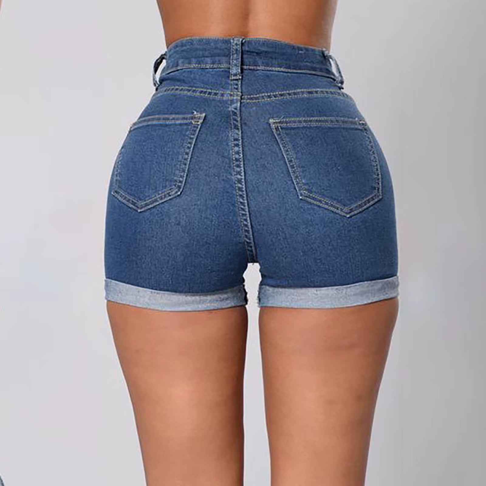 Sexy Denim Shorts Women Wrapped Hip High Waist Slim Short Trousers Women Rolled up Short Jeans American Retro plus Size Hotpants