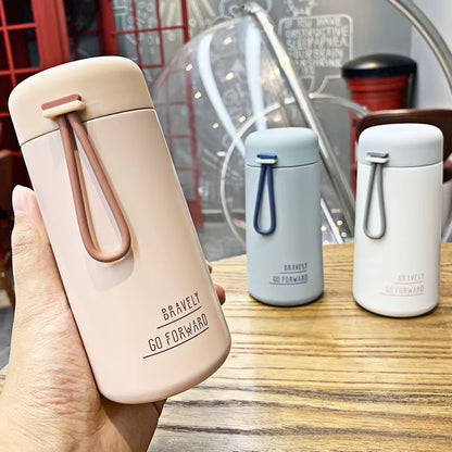 270Ml Portable Stainless Steel Thermos Mug with Rope Leak-Proof Vacuum Flask Girls Thermal Water Bottle Thermocup