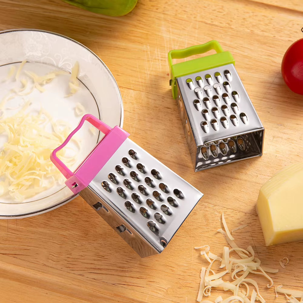 Stainless Steel Mini Four-Sided Grater Planer Non-Slip Handle Multifunctional Peel Cutter Fruit Ginger Garlic Grater Kitchen